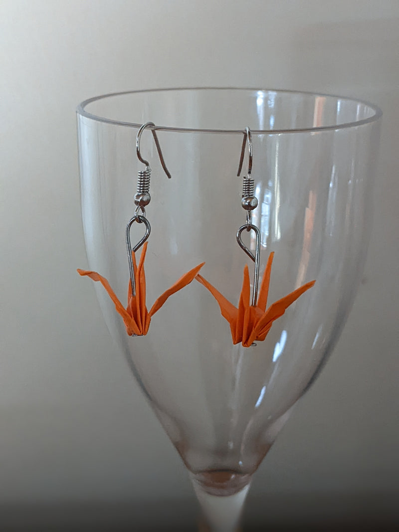Handmade Origami Earrings - Crane