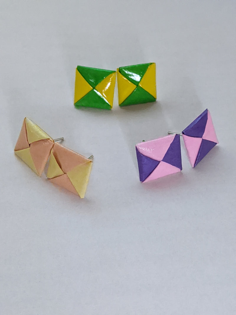 Handmade Origami Earrings - Square