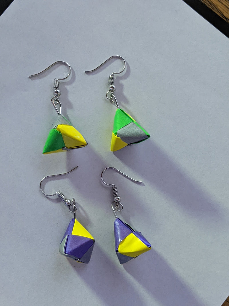 Handmade Origami Earrings - Pyramid